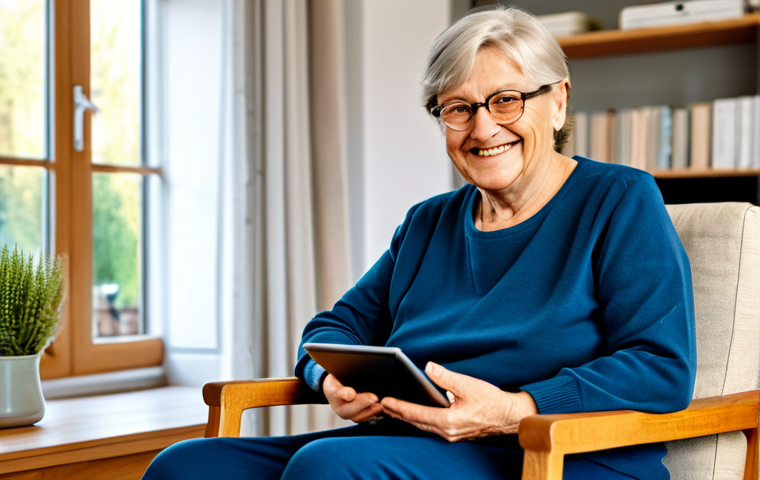 **
"A friendly doctor smiling during a telemedicine consultation with a senior woman in her living room. The woman is comfortably seated in her armchair, holding a tablet. The background shows a cozy German living room with traditional furniture and a view of a garden. Both are fully clothed. Warm, inviting lighting. Safe for work, appropriate content, fully clothed, professional, modest, family-friendly, perfect anatomy, correct proportions, natural pose, well-formed hands, proper finger count, natural body proportions, high quality."
**