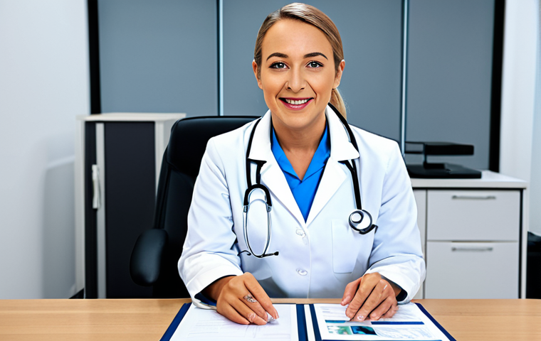 "A patient in a fully clothed, modest outfit having a video call with a doctor in a modern office setting, demonstrating telemedicine. The doctor is wearing a professional lab coat. Safe for work, appropriate content, perfect anatomy, natural proportions, professional, family-friendly, well-formed hands, proper finger count."