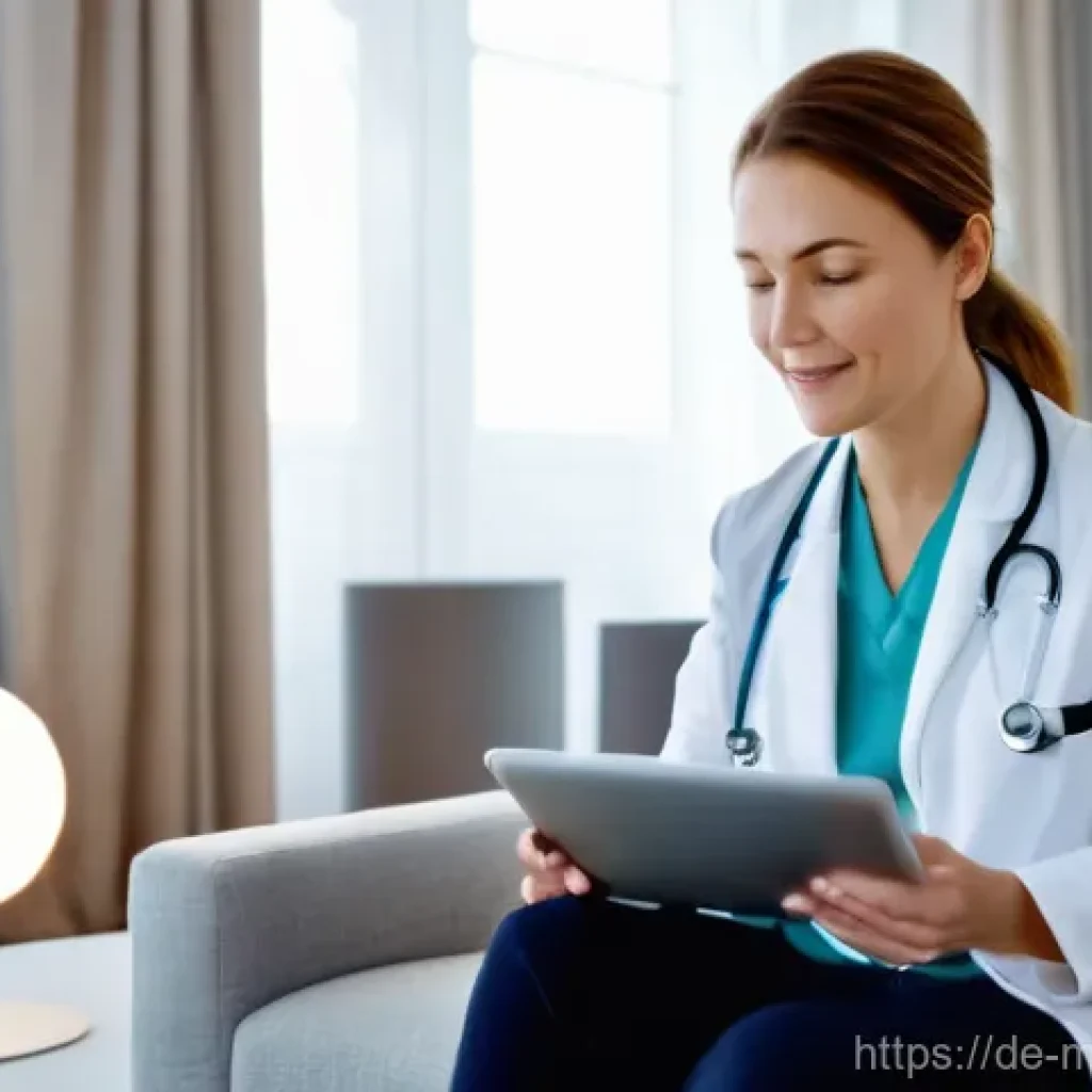 원격의료 서비스의 기능적 특성 - **Prompt 1: Telemedicine Video Consultation for a Cold**
"A cozy and well-lit modern German livi...