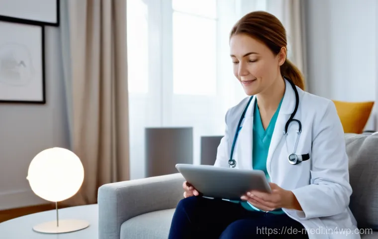 원격의료 서비스의 기능적 특성 - **Prompt 1: Telemedicine Video Consultation for a Cold**
"A cozy and well-lit modern German livi...