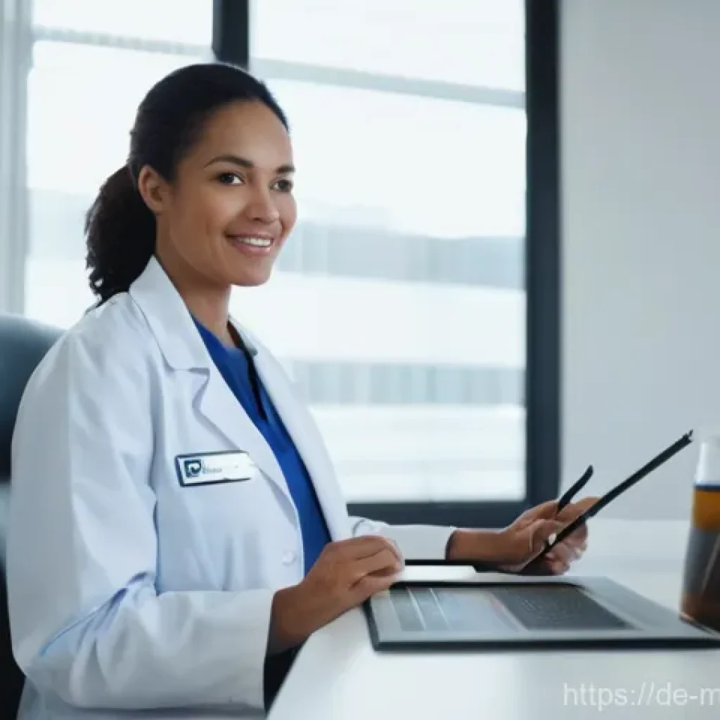 원격의료 서비스의 사용자 요구사항 분석 - **Prompt:** A compassionate female doctor, in her late 30s, wearing a white lab coat over profession...