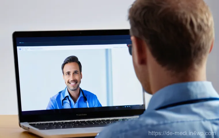 원격의료 의사와 환자 소통 방법 - **Prompt 1: Pre-Consultation Preparation**
    A clear, bright, and detailed image showing a calm, o...