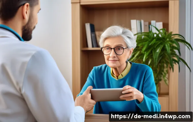 원격의료 서비스의 비즈니스 모델 혁신 - A modern telemedicine consultation scene in a cozy German living room, showing an elderly woman wear...