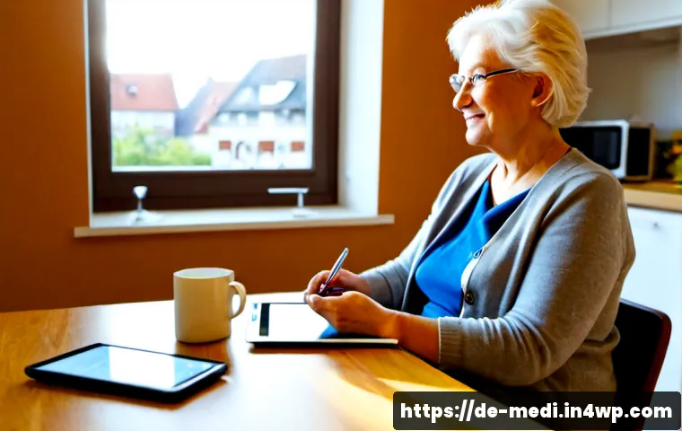 Home 17 원격의료 서비스의 성장 가능성 분석 - Photorealistic telemedicine consultation in a bright modern German apartment, friendly senior woman ...