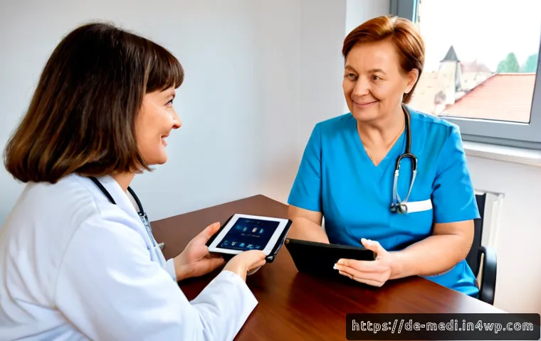 Home 17 원격의료 서비스의 패러다임 변화 - Photorealistic telemedicine consultation in a bright modern German apartment, a relaxed older German...